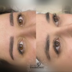 Gerçek kıl efektiyle doğal microblading uygulaması Phibrows kaş microblading uygulaması öncesi sonrası İzmir